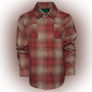 Dixxon Flannel DFC Youth Division Boys Plaid Pearl Snap Long Slv Shirt Sz Small
